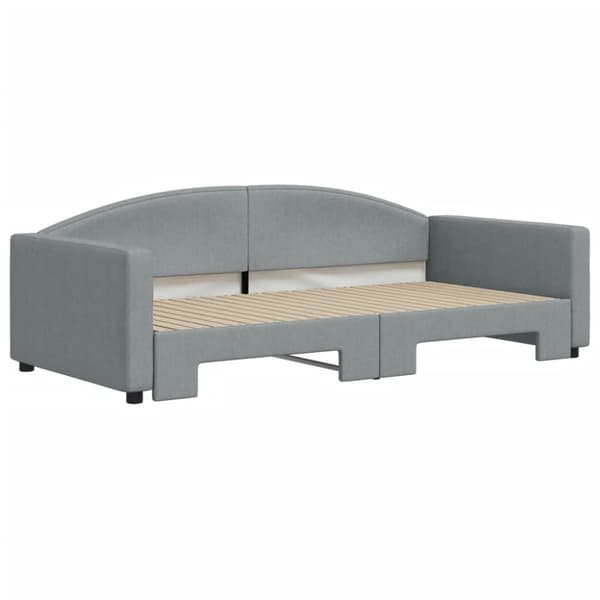 vidaXL Dagbädd utdragbar ljusgrå 100x200 cm tyg