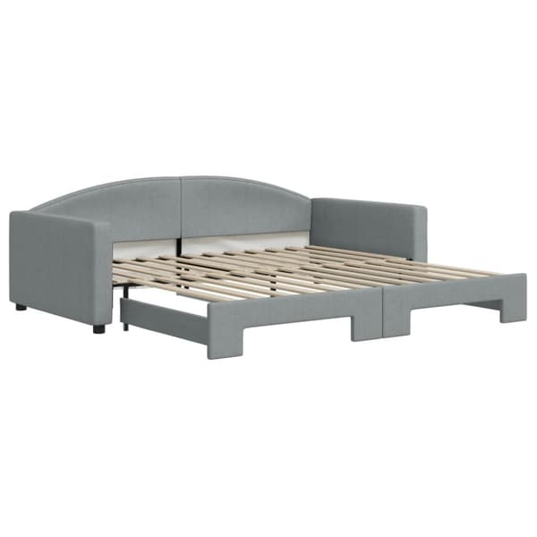 vidaXL Dagbädd utdragbar ljusgrå 100x200 cm tyg