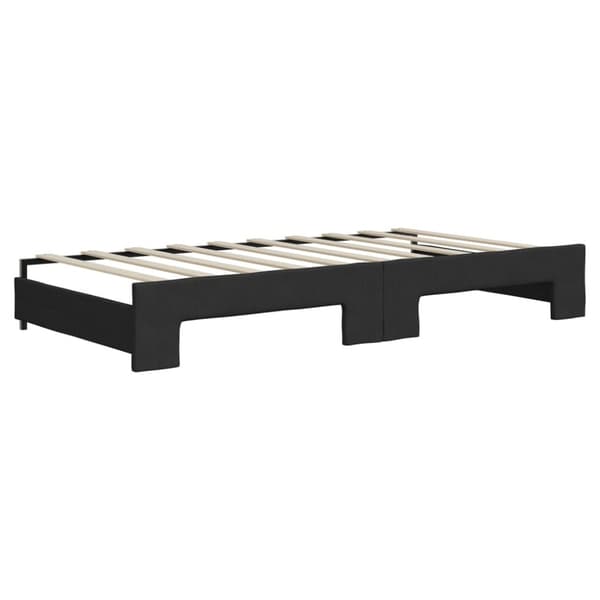 vidaXL Dagbädd med extrabädd och madrasser svart 90x190 cm tyg