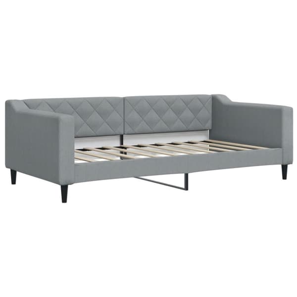 vidaXL Dagbädd med extrabädd och madrasser ljusgrå 90x190 cm tyg