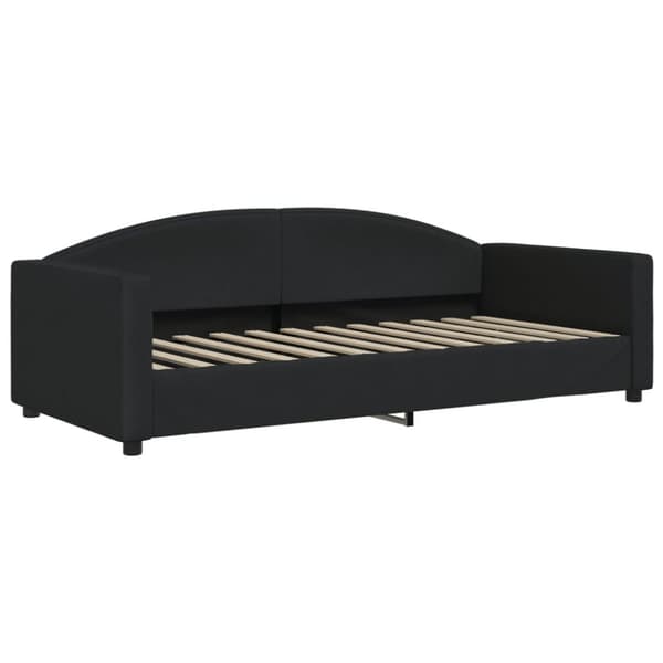 vidaXL Dagbädd utdragbar med madrasser svart 90x200 cm tyg