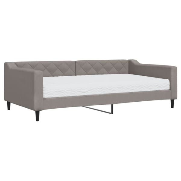 vidaXL Dagbädd med madrass taupe 100x200 cm tyg