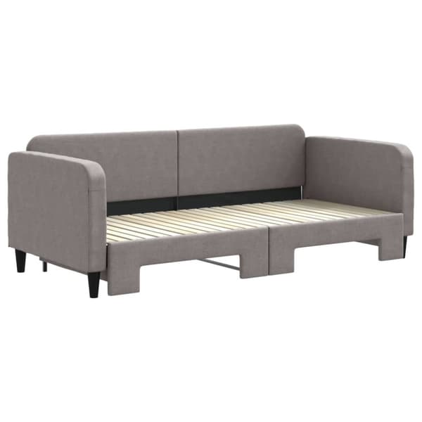 vidaXL Dagbädd utdragbar taupe 90x200 cm tyg