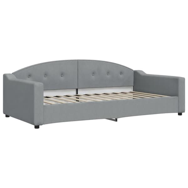 vidaXL Dagbädd med extrabädd och madrasser ljusgrå 100x200 cm tyg