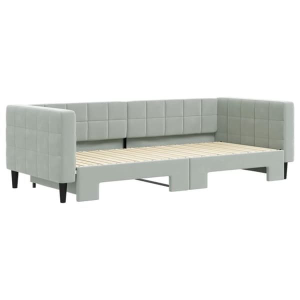 vidaXL Dagbädd utdragbar ljusgrå 90x200 cm sammet