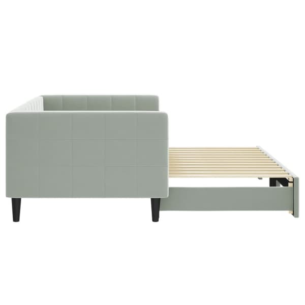 vidaXL Dagbädd utdragbar ljusgrå 90x200 cm sammet