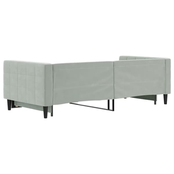 vidaXL Dagbädd utdragbar ljusgrå 90x200 cm sammet