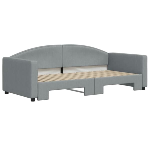 vidaXL Dagbädd utdragbar ljusgrå 90x190 cm tyg