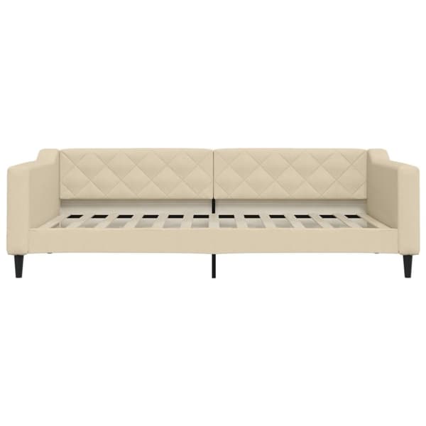vidaXL Dagbädd utdragbar gräddvit 100x200 cm tyg