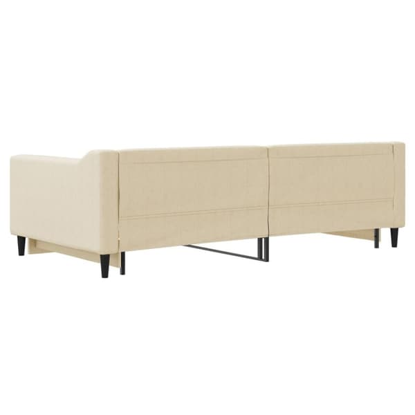 vidaXL Dagbädd utdragbar gräddvit 100x200 cm tyg