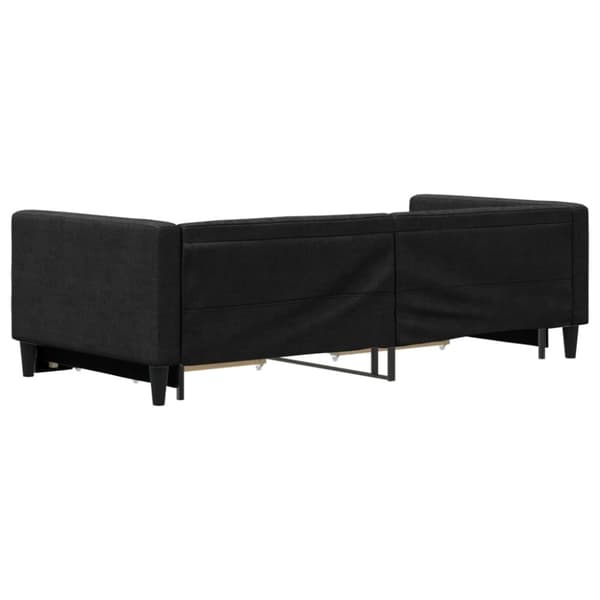 vidaXL Dagbädd utdragbar med lådor svart 90x190 cm tyg