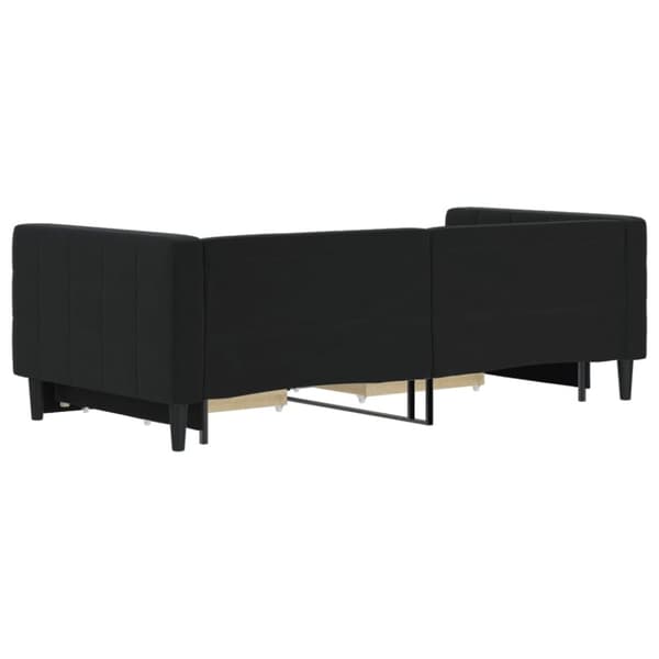 vidaXL Dagbädd utdragbar med lådor svart 90x190 cm sammet