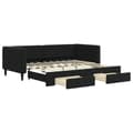Miniatyrbillede 2 af 11: vidaXL daybed med udtræk og skuffer 90x190 cm velour sort