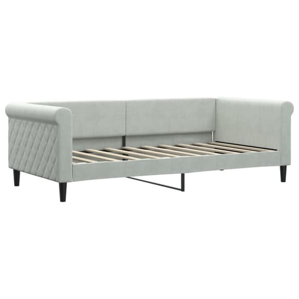 vidaXL daybed med udtræk og skuffer 90x190 cm velour lysegrå
