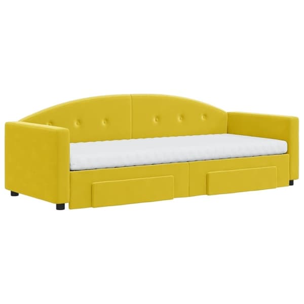 vidaXL Dagbädd utdragbar med lådor gul 80x200 cm sammet