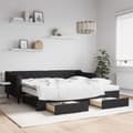 Miniatyrbillede 11 af 11: vidaXL daybed med udtræk og skuffer 80x200 cm stof sort