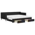 Miniatyrbillede 1 af 11: vidaXL daybed med udtræk og skuffer 80x200 cm stof sort