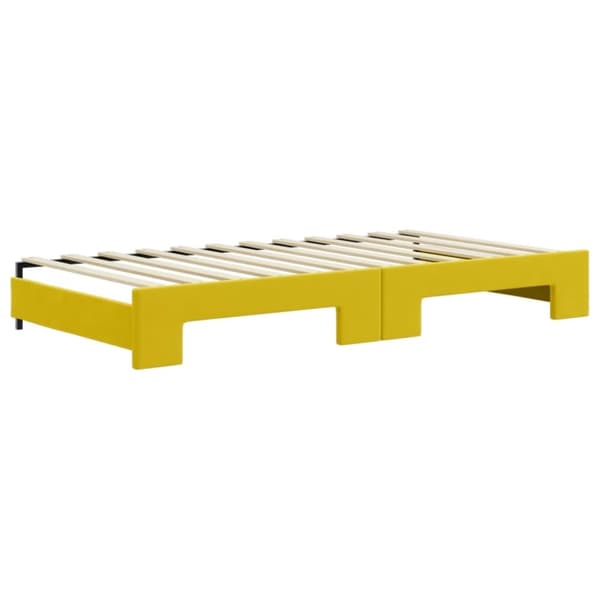 vidaXL daybed med udtræk og skuffer 100x200 cm velour gul