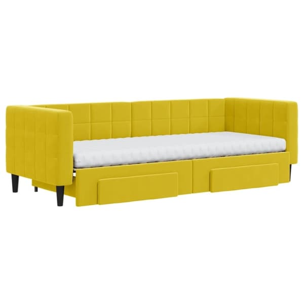 vidaXL daybed med udtræk og skuffer 80x200 cm velour gul