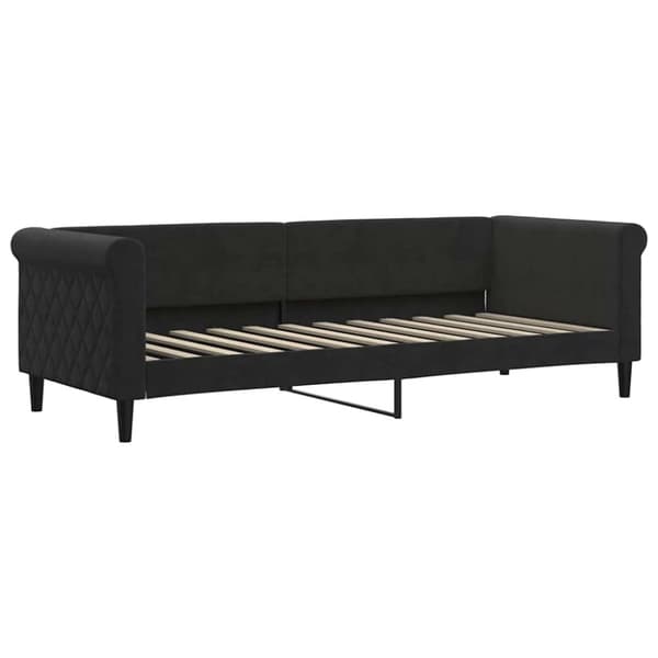 vidaXL Dagbädd utdragbar med madrasser svart 80x200 cm sammet
