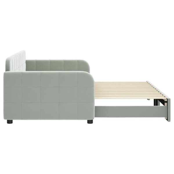 vidaXL Dagbädd utdragbar ljusgrå 90x200 cm sammet