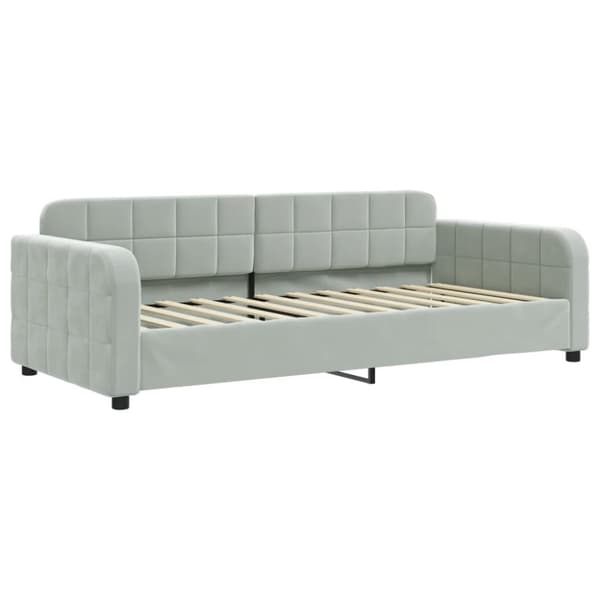 vidaXL Dagbädd utdragbar ljusgrå 90x200 cm sammet