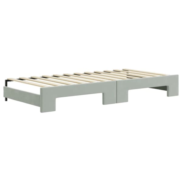 vidaXL Dagbädd utdragbar ljusgrå 90x200 cm sammet