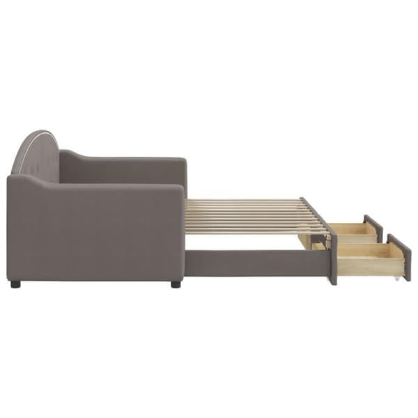 vidaXL Dagbädd utdragbar med lådor taupe 80x200 cm tyg