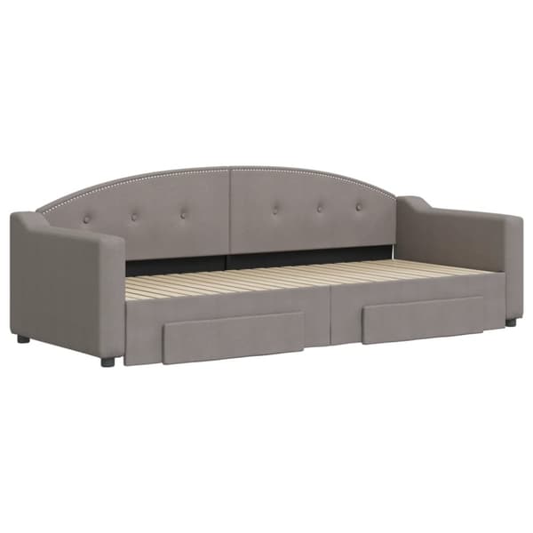 vidaXL Dagbädd utdragbar med lådor taupe 80x200 cm tyg