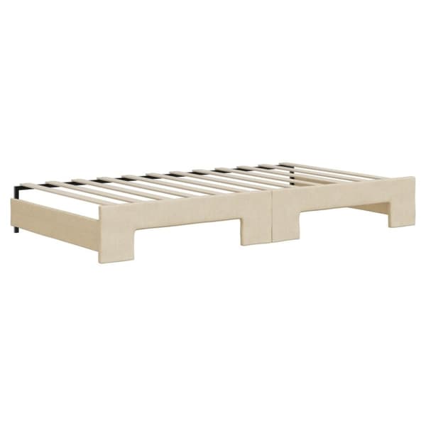 vidaXL Dagbädd utdragbar med lådor gräddvit 100x200 cm tyg