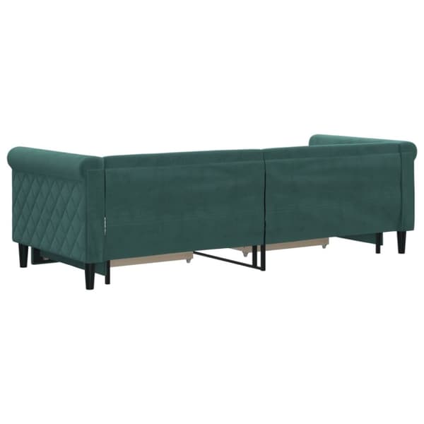 vidaXL Dagbädd utdragbar med lådor mörkgrön 80x200 cm sammet
