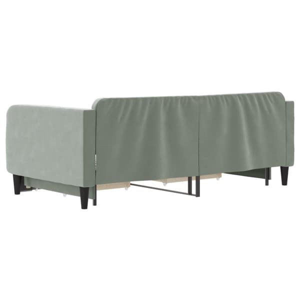 vidaXL daybed med udtræk og skuffer 90x190 cm velour lysegrå