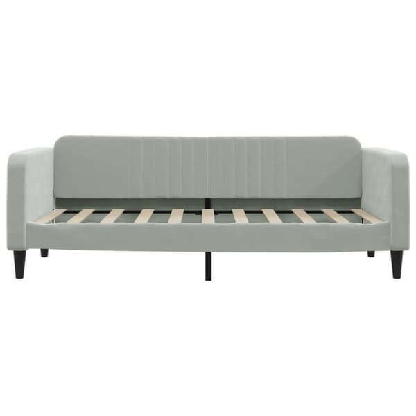 vidaXL daybed med udtræk og skuffer 90x190 cm velour lysegrå