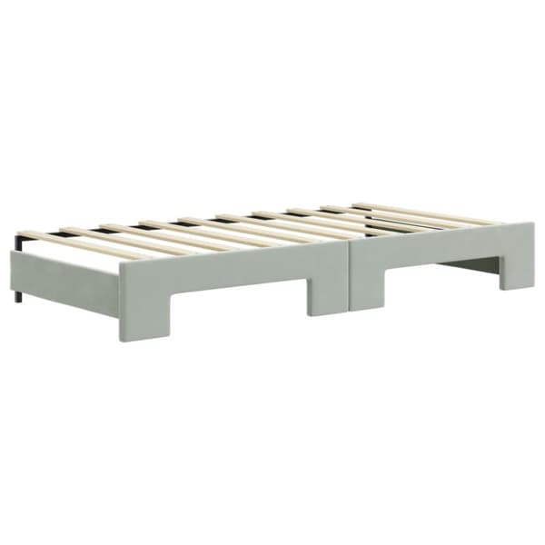 vidaXL daybed med udtræk og skuffer 90x190 cm velour lysegrå