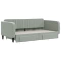 Miniatyrbillede 2 af 11: vidaXL daybed med udtræk og skuffer 90x190 cm velour lysegrå