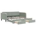 Miniatyrbillede 1 af 11: vidaXL daybed med udtræk og skuffer 90x190 cm velour lysegrå