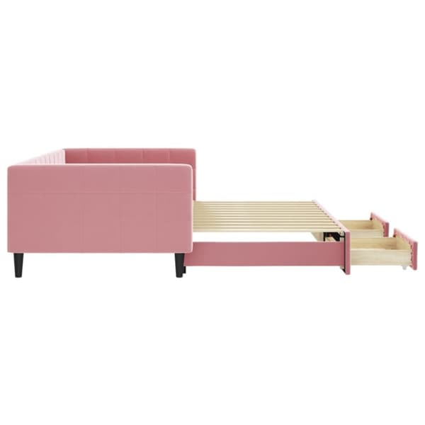 vidaXL Dagbädd utdragbar med lådor rosa 100x200 cm sammet