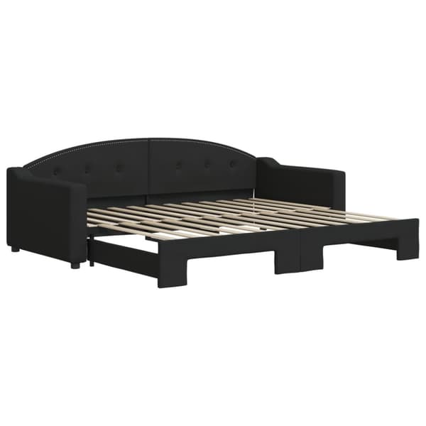 vidaXL Dagbädd utdragbar svart 90x200 cm tyg