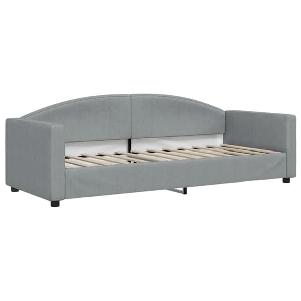 vidaXL Dagbädd med madrasser utdragbar ljusgrå 80x200 cm tyg