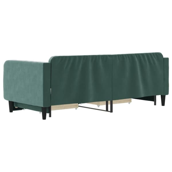 vidaXL Dagbädd utdragbar med lådor mörkgrön 90x200 cm sammet
