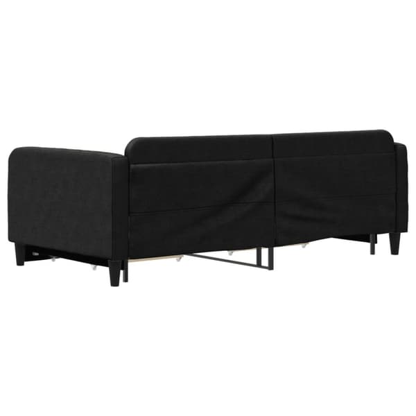 vidaXL Dagbädd utdragbar med lådor svart 100x200 cm tyg