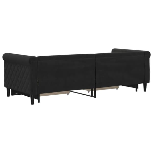 vidaXL Dagbädd utdragbar med lådor svart 80x200 cm sammet