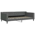 Miniatyrbillede 3 af 11: vidaXL daybed med udtræk og skuffer 100x200 cm stof mørkegrå