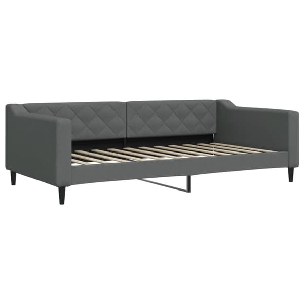 vidaXL daybed med udtræk og skuffer 100x200 cm stof mørkegrå
