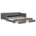Miniatyrbillede 1 af 11: vidaXL daybed med udtræk og skuffer 100x200 cm stof mørkegrå