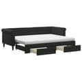 Miniatyrbillede 2 af 11: vidaXL daybed med udtræk og skuffer 80x200 cm velour sort