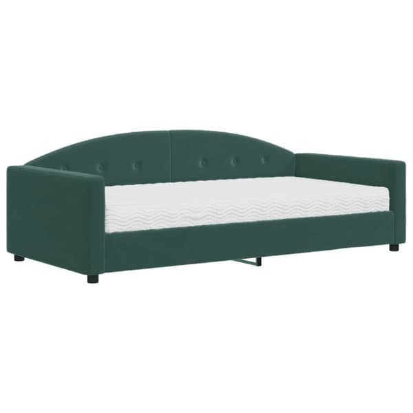 vidaXL Dagbädd med madrass mörkgrön 100x200 cm sammet