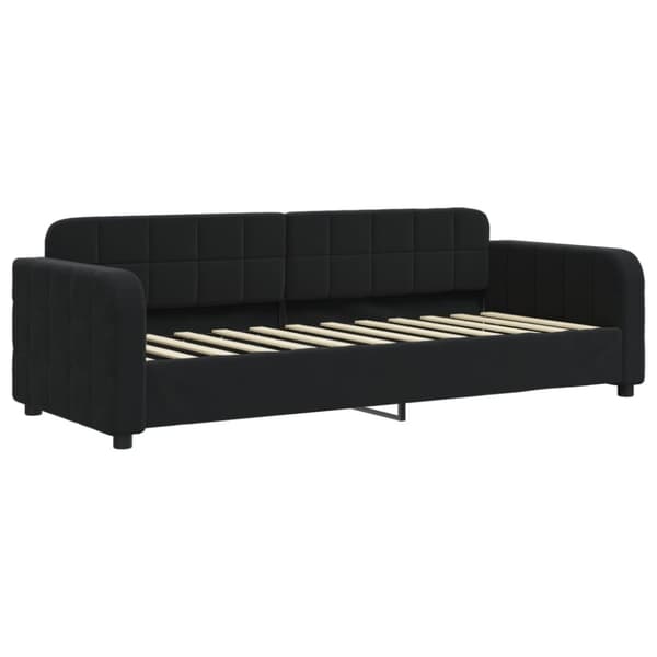 vidaXL Dagbädd utdragbar med madrasser svart 80x200 cm sammet