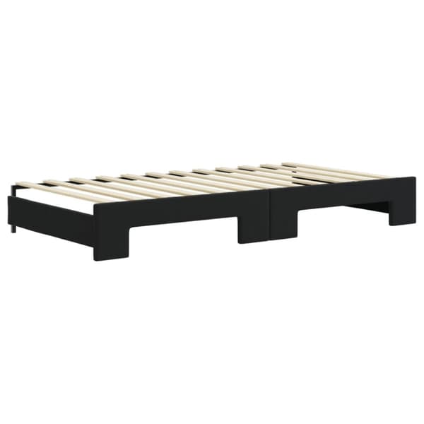 vidaXL Dagbädd utdragbar och madrasser svart 100x200 cm sammet