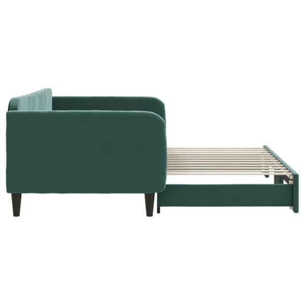 vidaXL Dagbädd utdragbar mörkgrön 100x200 cm sammet